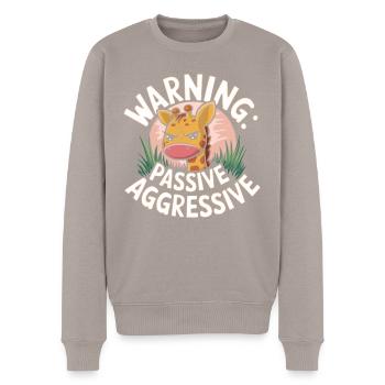Warning: Passive Aggressive Giraffe Humor - Männer Premium Bio Pullover - Taupe - Vorne - Nico (187cm)