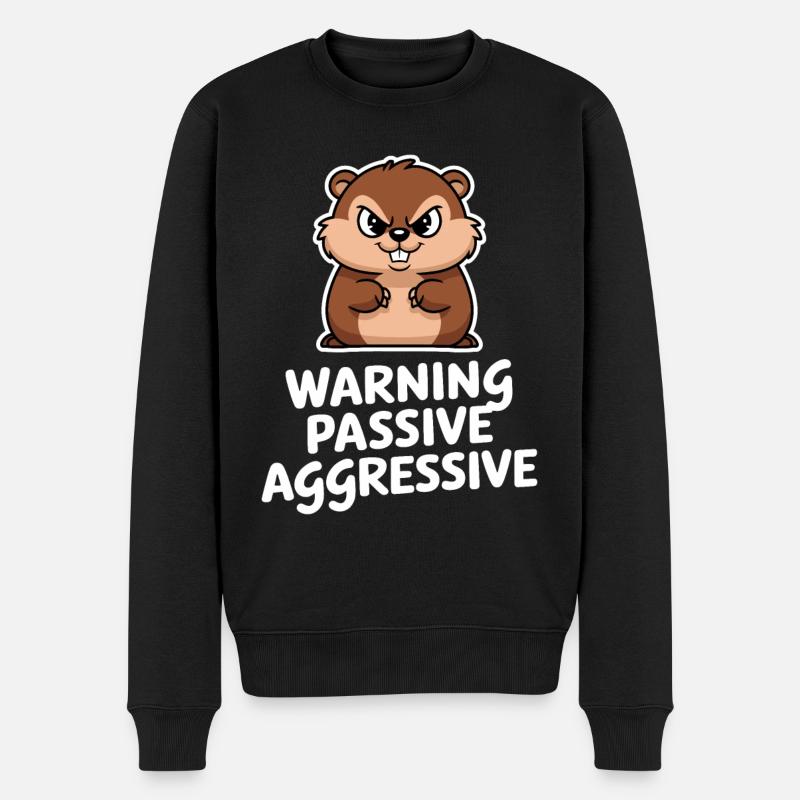 Attention : Rongeur passif-agressif - Pull Premium bio Homme - noir