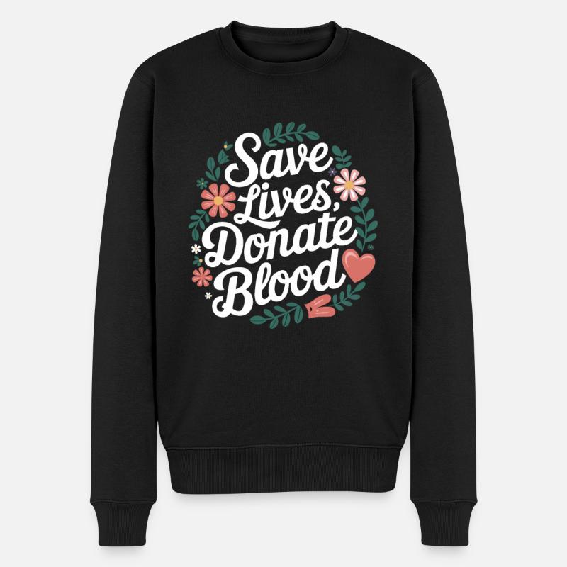 Blut- Und Plasmaspende - Männer Premium Bio Pullover - Schwarz