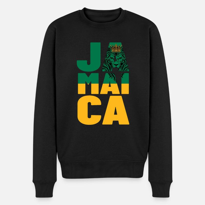 Jamaica Jamaika Rasta Raggea Rastafari Flagge - Männer Premium Bio Pullover - Schwarz