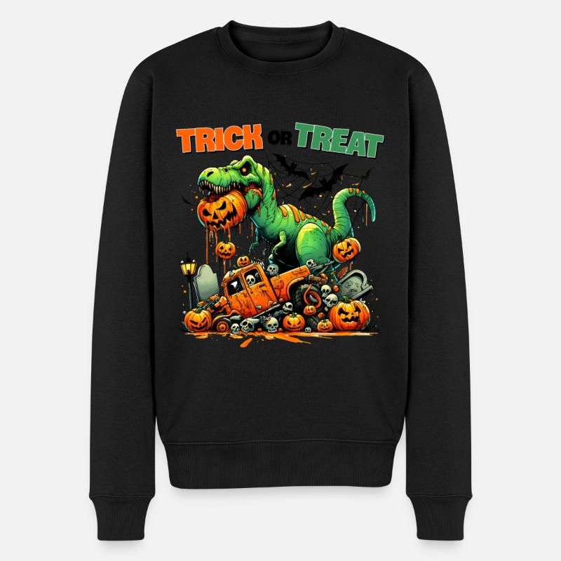Dino Chaos Halloween Outfit Kinder - Männer Premium Bio Pullover - Schwarz