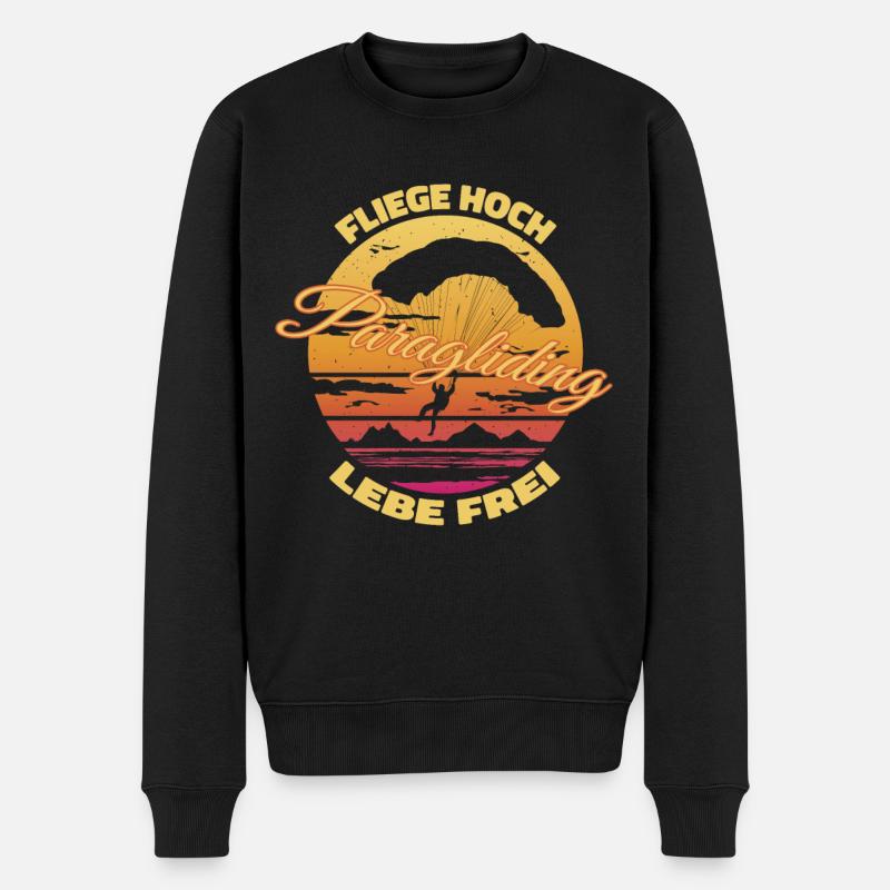 Fliege hoch, lebe frei - Männer Premium Bio Pullover - Schwarz