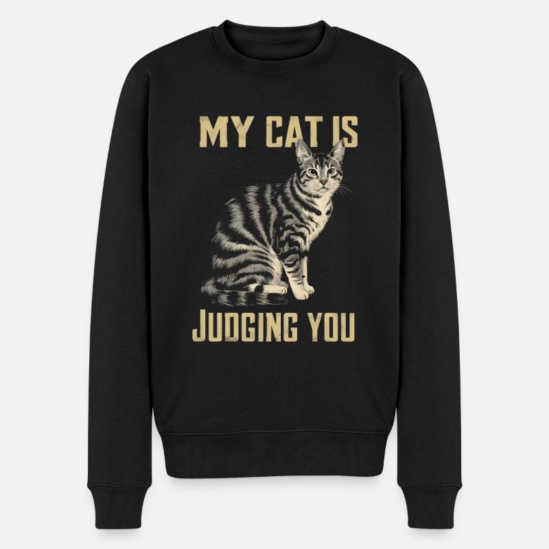 Mon chat vous juge - Pull Premium bio Homme - noir
