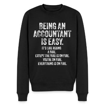 Être comptable est facile drôle CPA - Pull Premium bio Homme - noir - Devant - Nico (187cm)