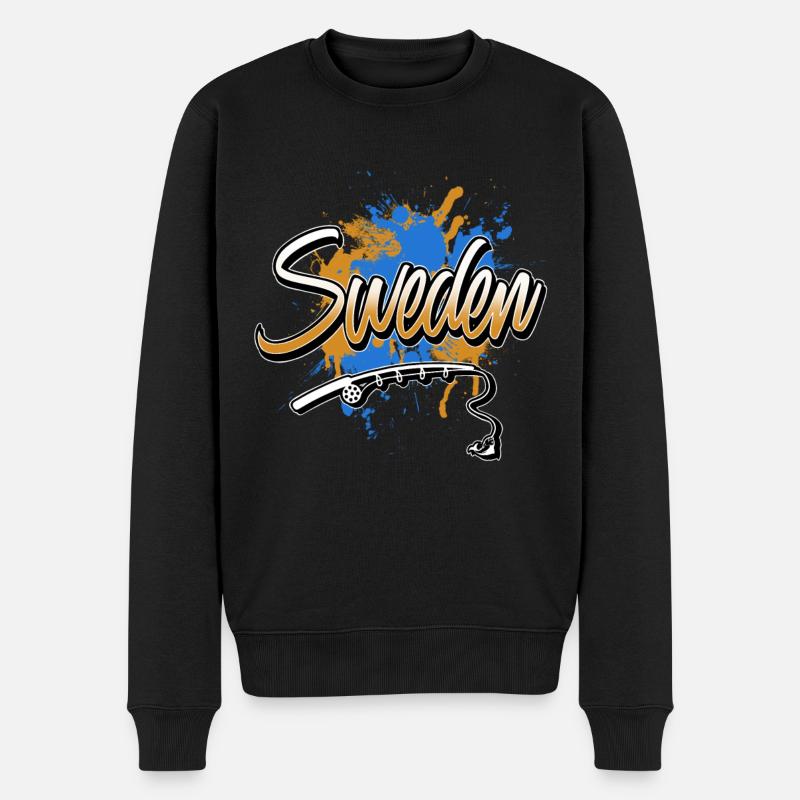 Suède Pêche Pêcheur Pêcheur - Pull Premium bio Homme - noir