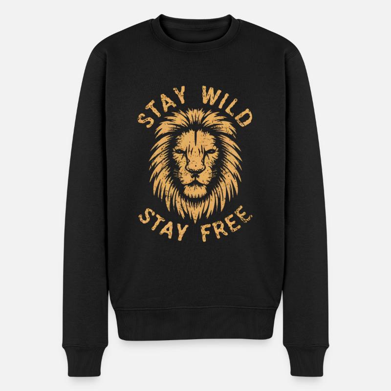 Lion stay wild stay free - Pull Premium bio Homme - noir