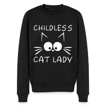 Cat Childless Cat Lady - Men's Premium Organic Jumper - black - Front - Nico (187cm)