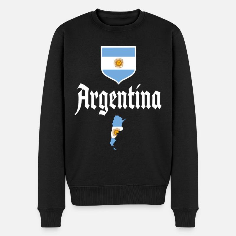 Argentine Cadeau Argentine Drapeau argentin - Pull Premium bio Homme - noir