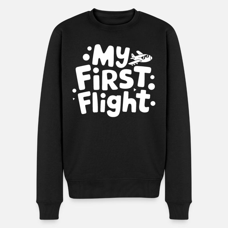 Mein Erster Flug Abenteuer Reise - Männer Premium Bio Pullover - Schwarz