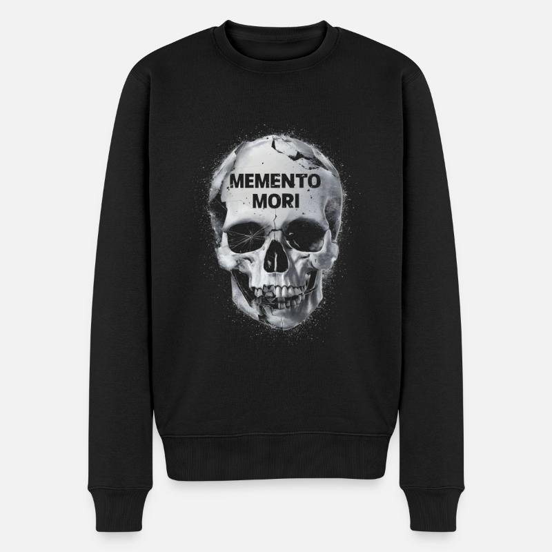Memento mori Schädel - Männer Premium Bio Pullover - Schwarz