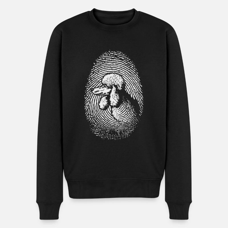 Pudel Fingerprint Kreativer Pudel - Männer Premium Bio Pullover - Schwarz