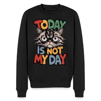 Wütende Katze "Heute ist nicht mein Tag" Sarkastische Kunst - Männer Premium Bio Pullover - Schwarz - Vorne - Nico (187cm)
