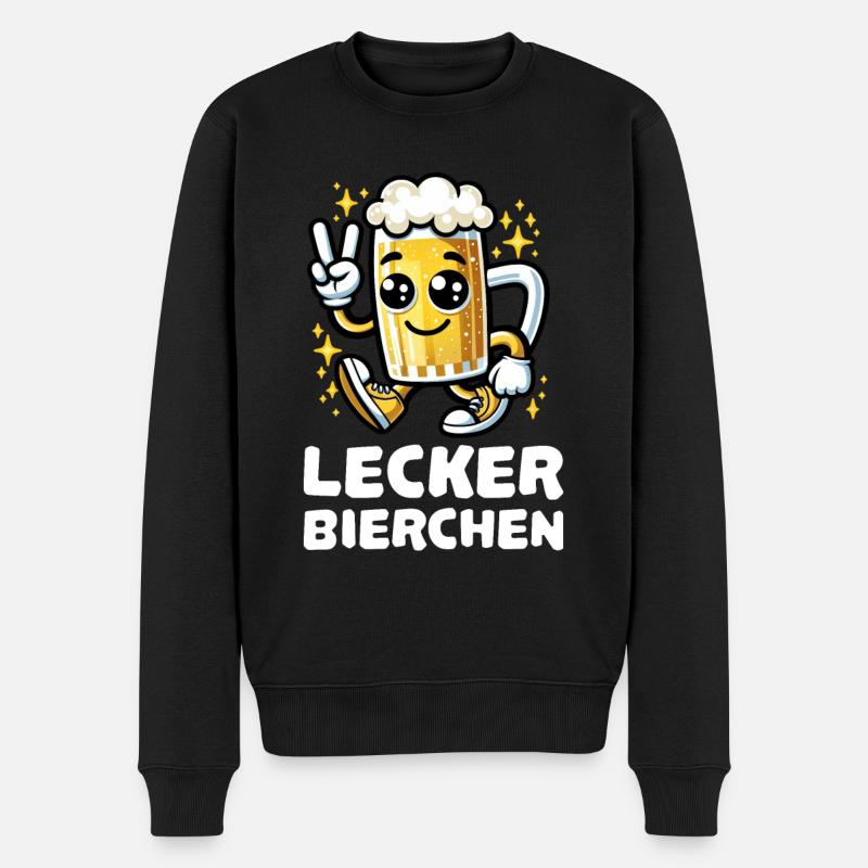 Lecker Bierchen Cartoon - Männer Premium Bio Pullover - Schwarz