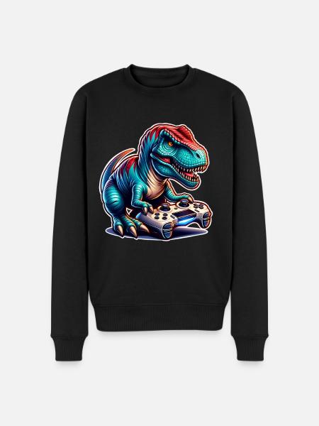 Gaming Dinosaur T Rex - Men's Premium Organic Jumper - black