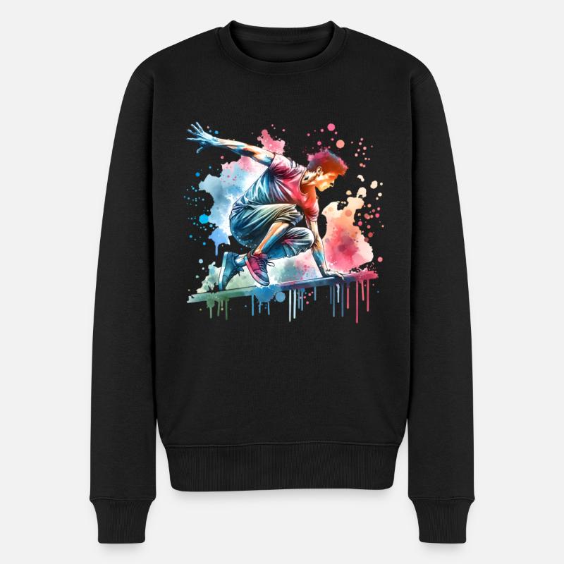 Parkour - Männer Premium Bio Pullover - Schwarz