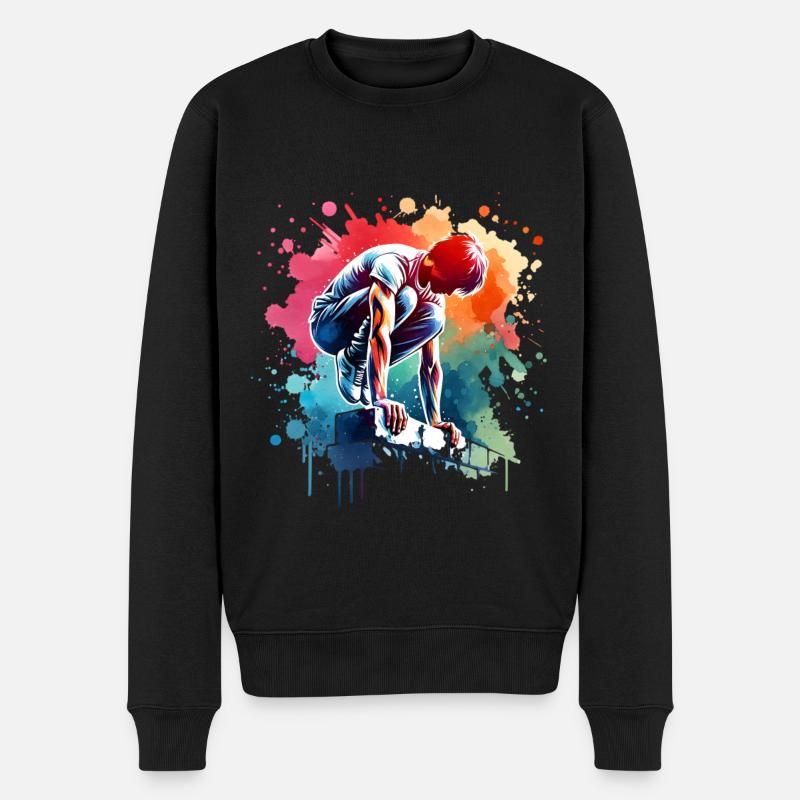 Parkour - Männer Premium Bio Pullover - Schwarz