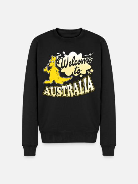 Kangaroo Welcome To Australia - Men's Premium Organic Jumper - black