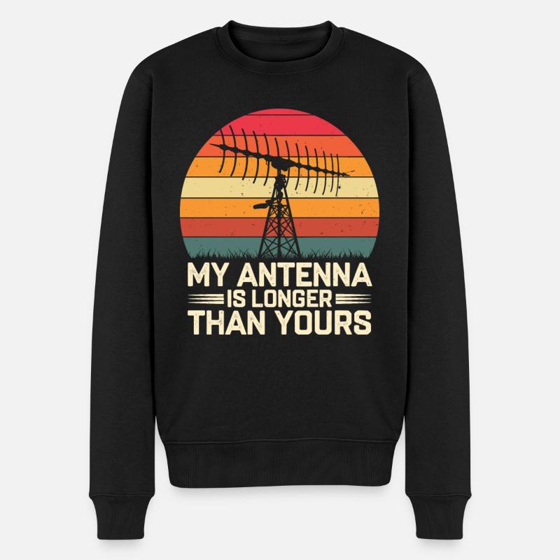Amateurfunker Antenne Länger Als Deine - Männer Premium Bio Pullover - Schwarz