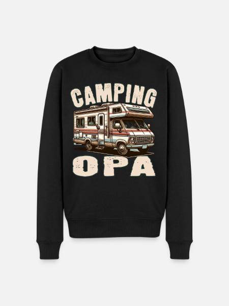 Camping Opa - Männer Premium Bio Pullover - Schwarz