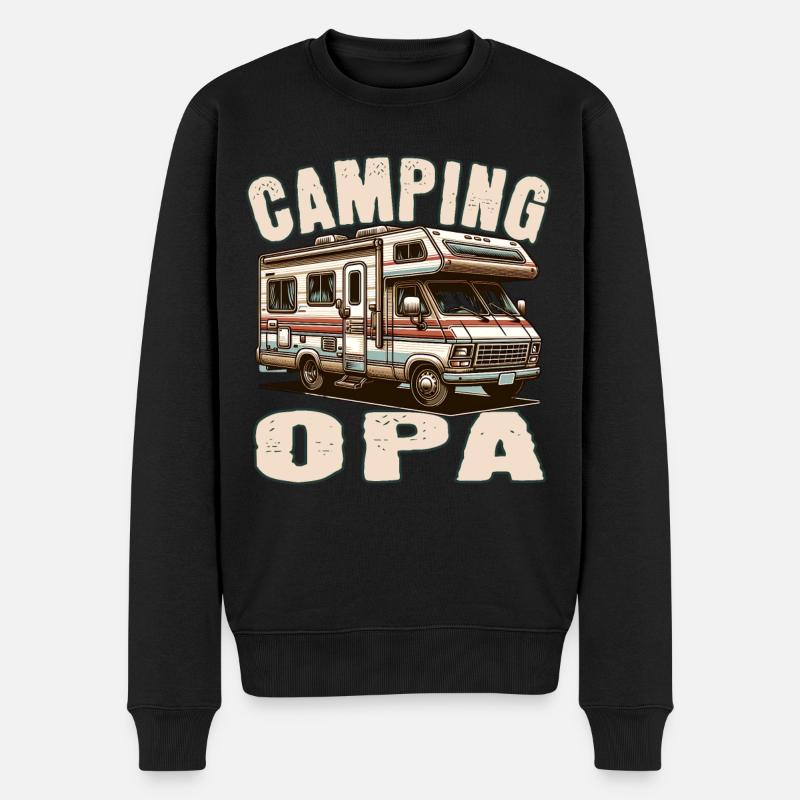 Camping Opa - Männer Premium Bio Pullover - Schwarz