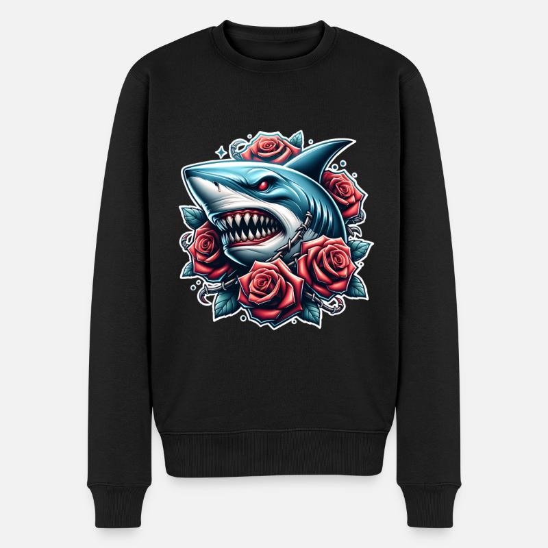 Roses de requin - Pull Premium bio Homme - noir
