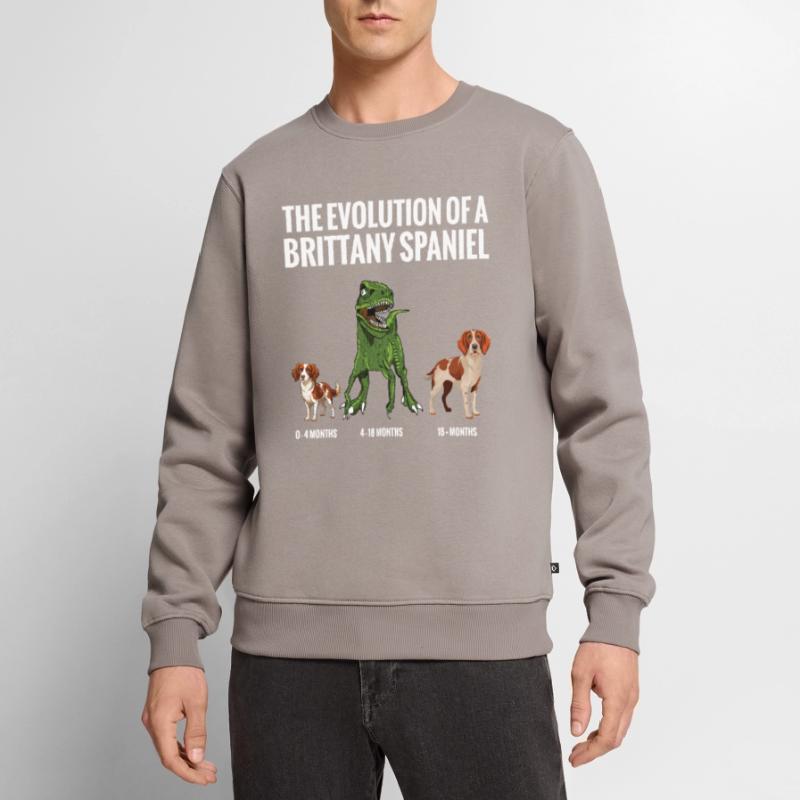 Die Evolution Eines Bretonischen Spaniel-hundes Männer Premium Bio Pullover