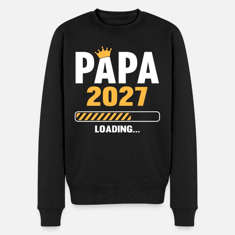 Papa 2027 Loading - Männer Premium Bio Pullover - Schwarz