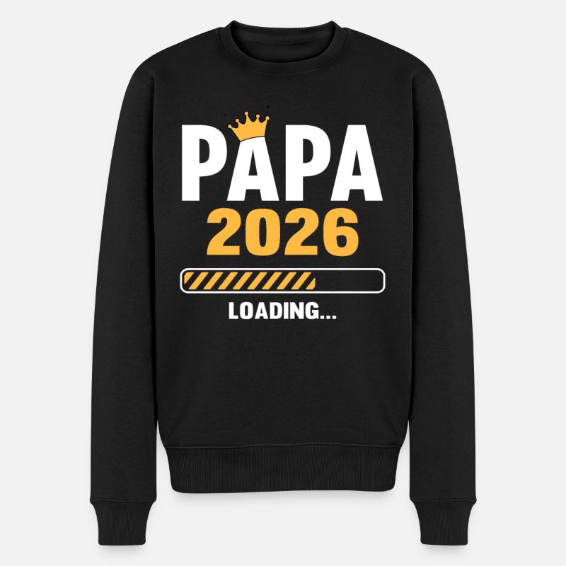 Papa 2026 Loading - Männer Premium Bio Pullover - Schwarz