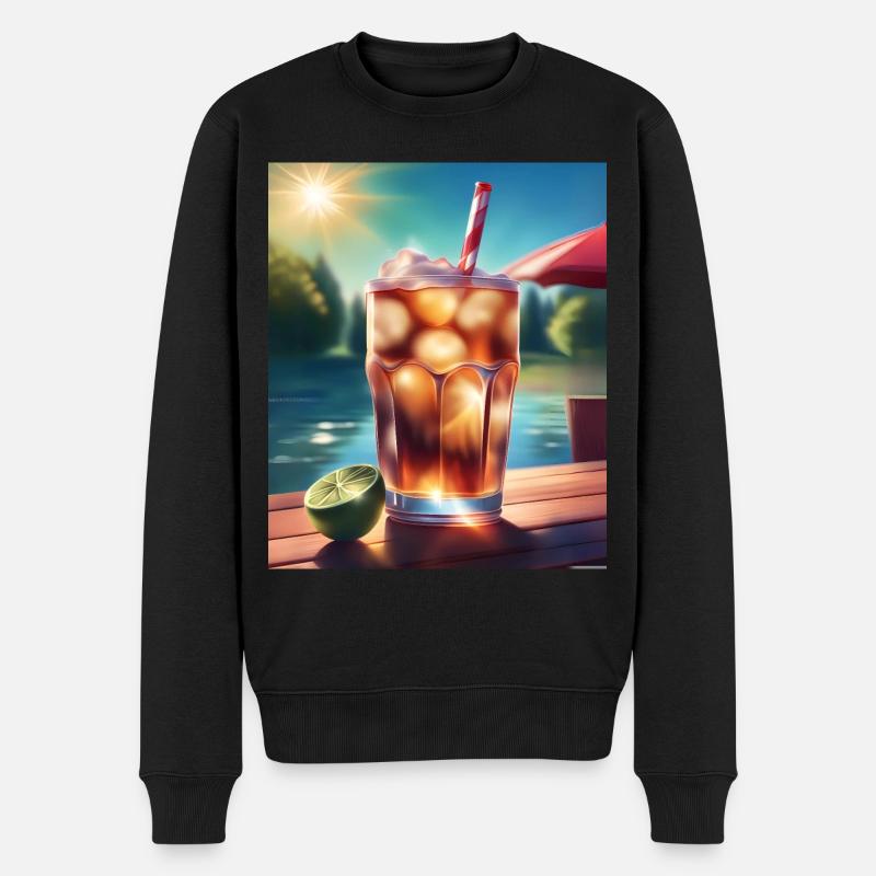 Kaltes Cola-Getränk - Männer Premium Bio Pullover - Schwarz