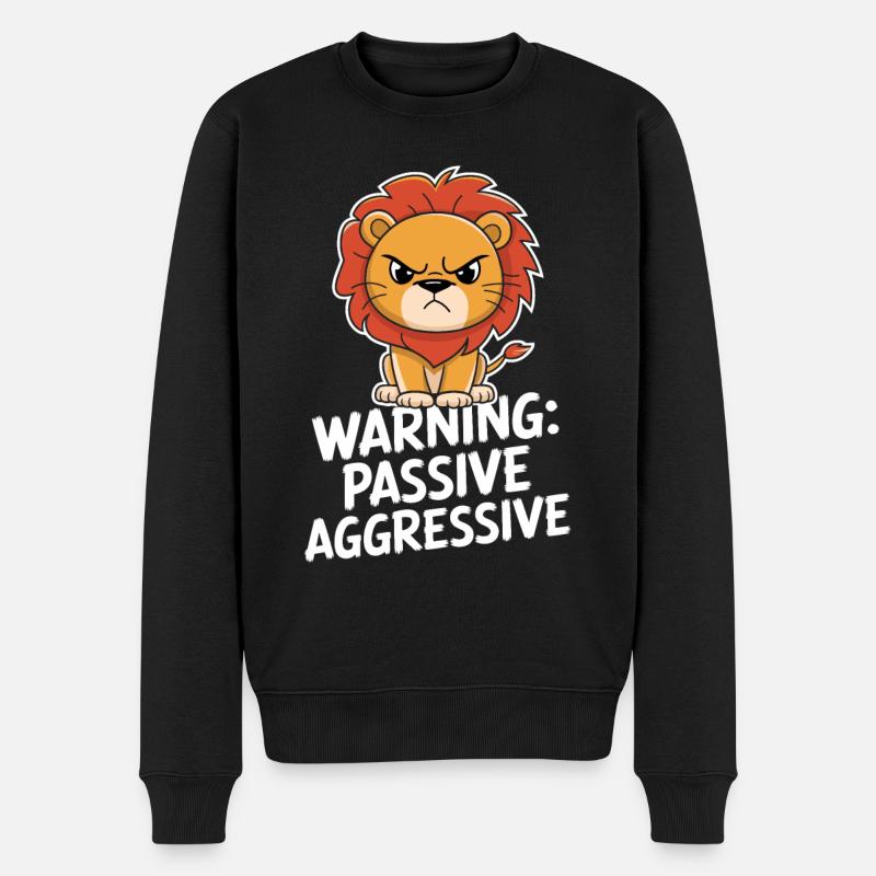 Warning: Passive, Aggressive, Leo - Men's Premium Organic Jumper - black