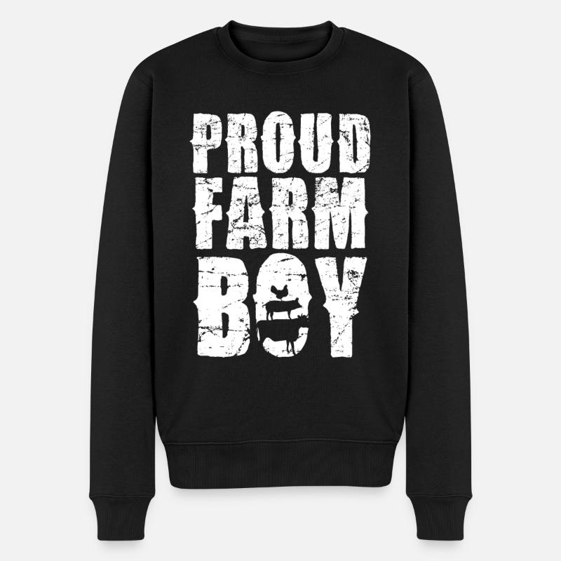 Stolzer Bauernjunge Landleben - Männer Premium Bio Pullover - Schwarz