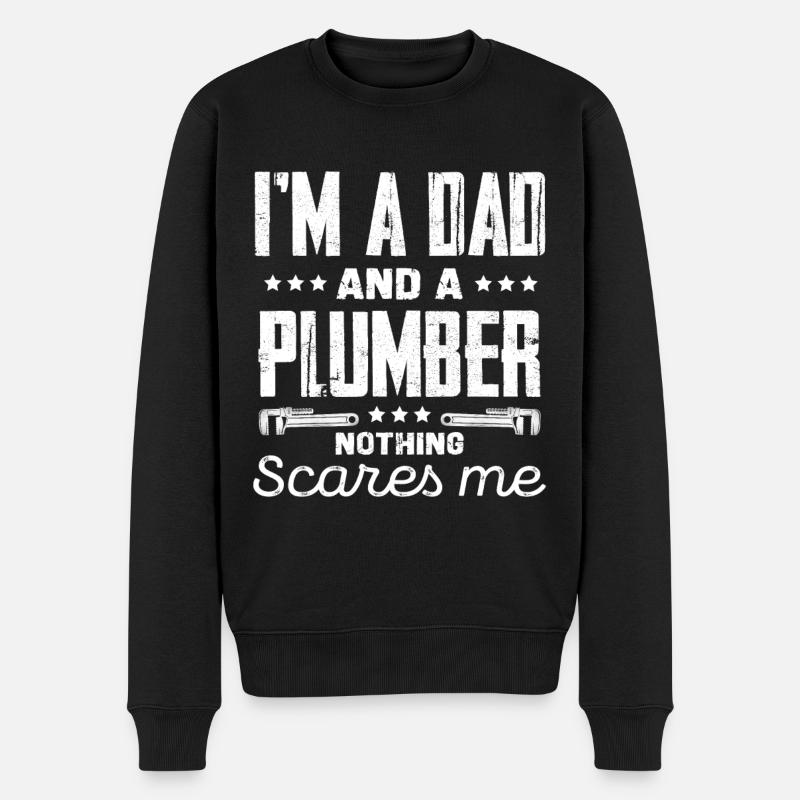 Je suis papa et plombier - Pull Premium bio Homme - noir