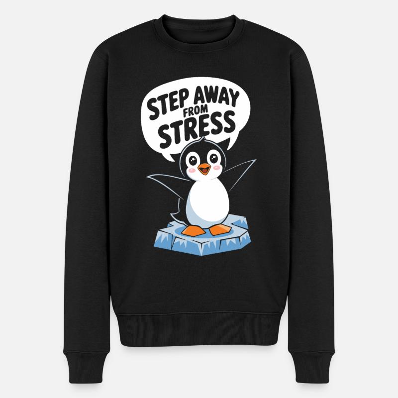 Le pingouin s’éloigne du stress - Pull Premium bio Homme - noir