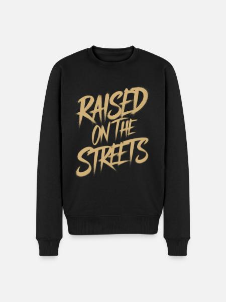 Raised on the streets - Men's Premium Organic Jumper - black
