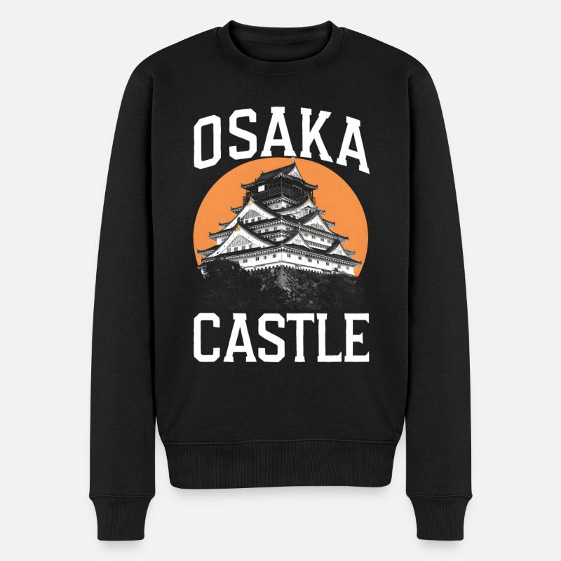 Château d’Osaka, Japon - Pull Premium bio Homme - noir