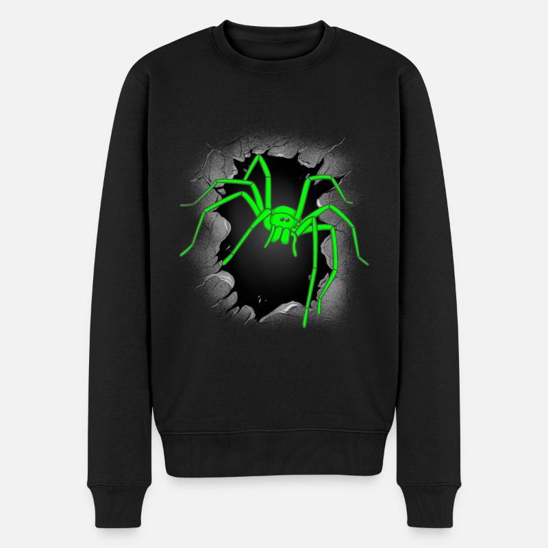 Spinnen Spinne Halloween Spinnen Phobie - Männer Premium Bio Pullover - Schwarz
