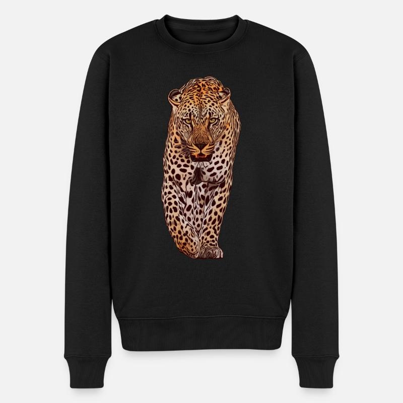 leopard animal design graphic - Männer Premium Bio Pullover - Schwarz
