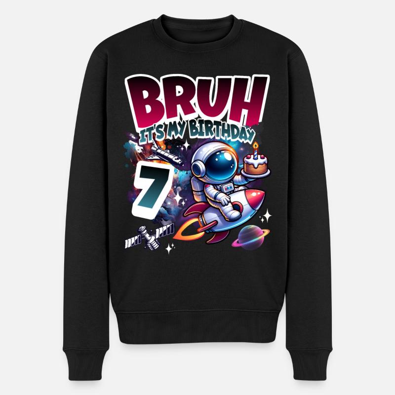 Astronaute 7e anniversaire Espace - Pull Premium bio Homme - noir