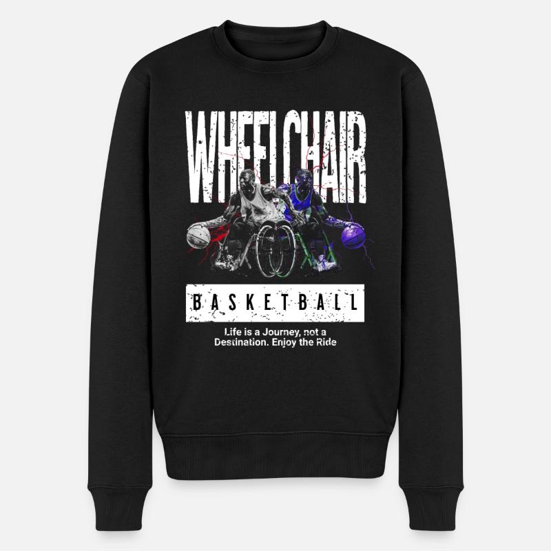 Rollstuhlbasketball Rollstuhl Basketball - Männer Premium Bio Pullover - Schwarz