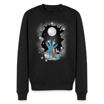 Halloween Fantasy lustig gruselig spaßig - Männer Premium Bio Pullover - Schwarz - Vorne - Nico (187cm)