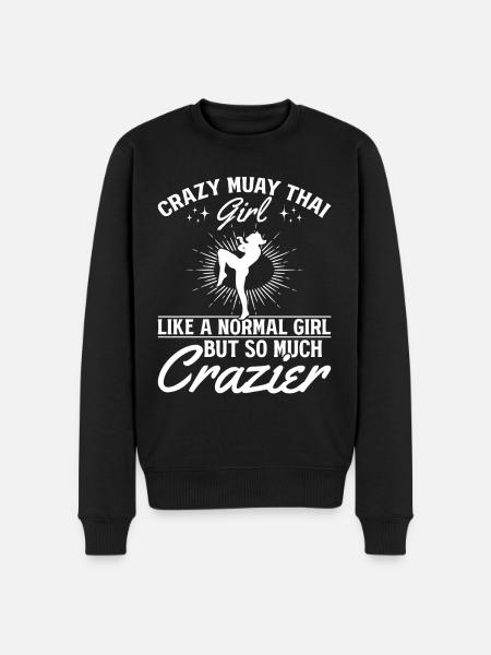 Crazy Muay Thai pige Muay Thai Pige Thai Boksning - Økologisk premium-sweatshirt til mænd - sort