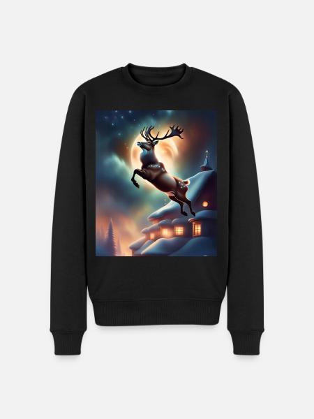 Santa's christmas reindeer - Men's Premium Organic Jumper - black