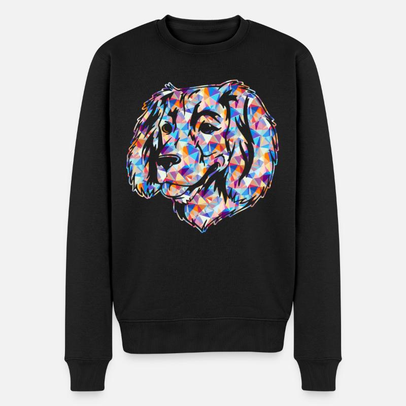 Boykin Spaniel Geometric - Men's Premium Organic Jumper - black