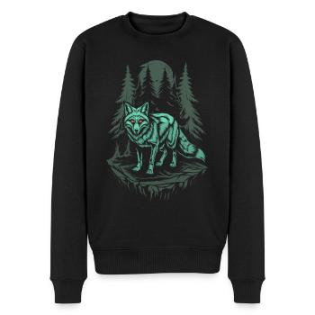 Mystischer Fuchs Im Dunklen Cottagecore Wald - Männer Premium Bio Pullover - Schwarz - Vorne - Nico (187cm)