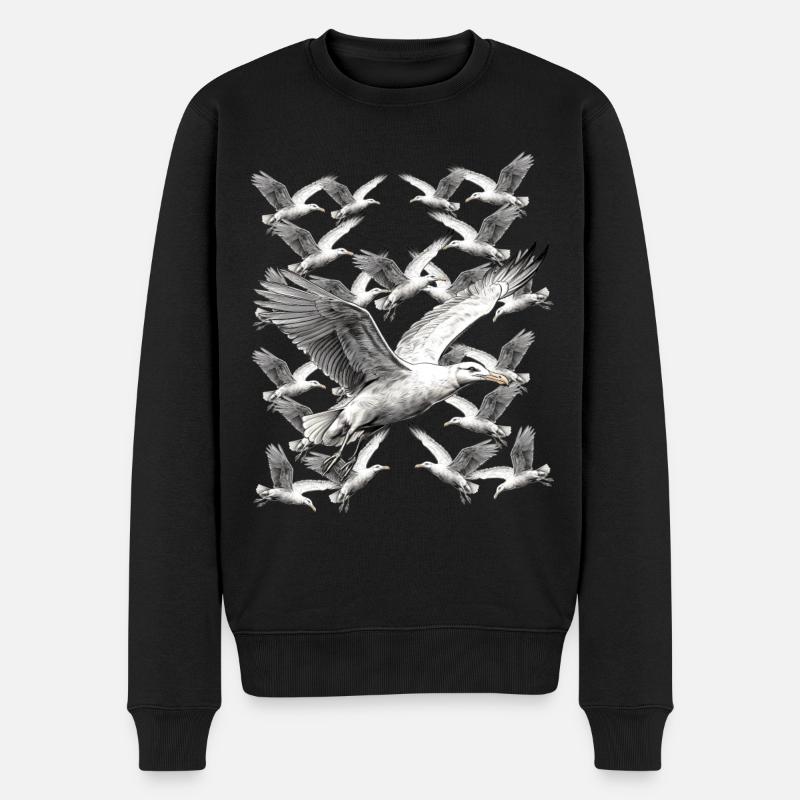 Möwe Möwen maritim - Männer Premium Bio Pullover - Schwarz