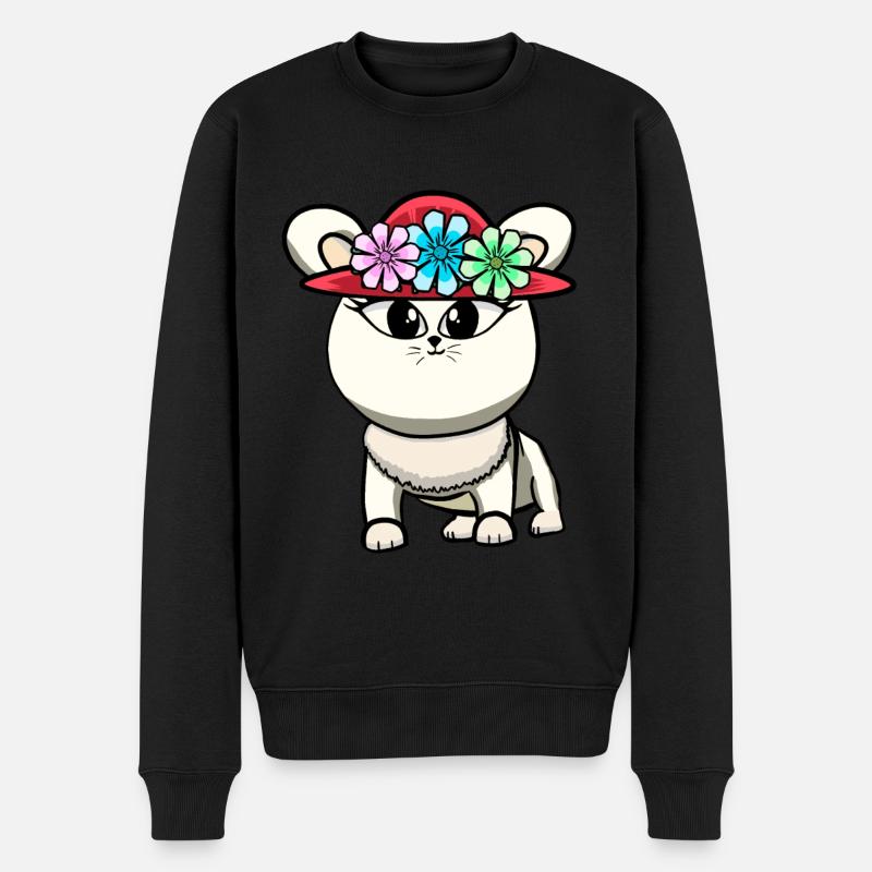 Katze Katzen Kätzchen - Männer Premium Bio Pullover - Schwarz