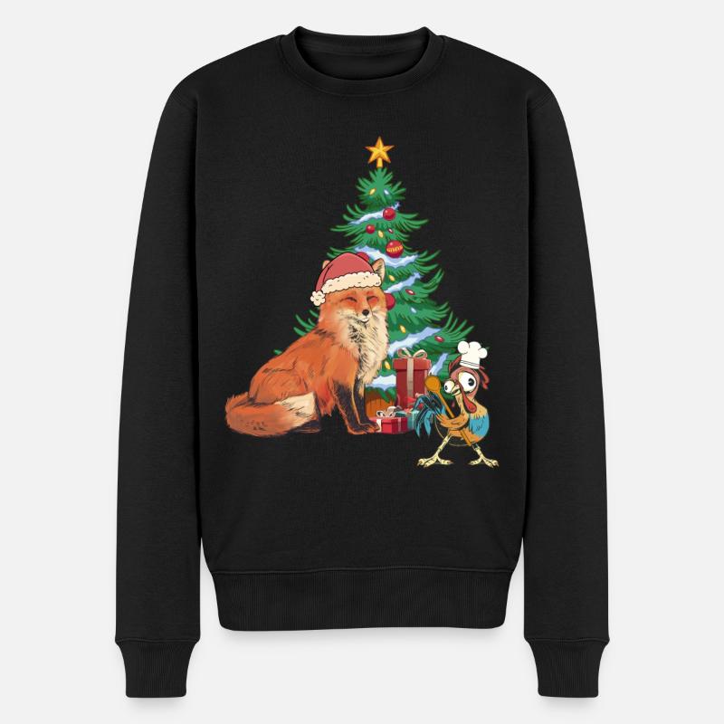 Noël Noël Renard Coq - Pull Premium bio Homme - noir