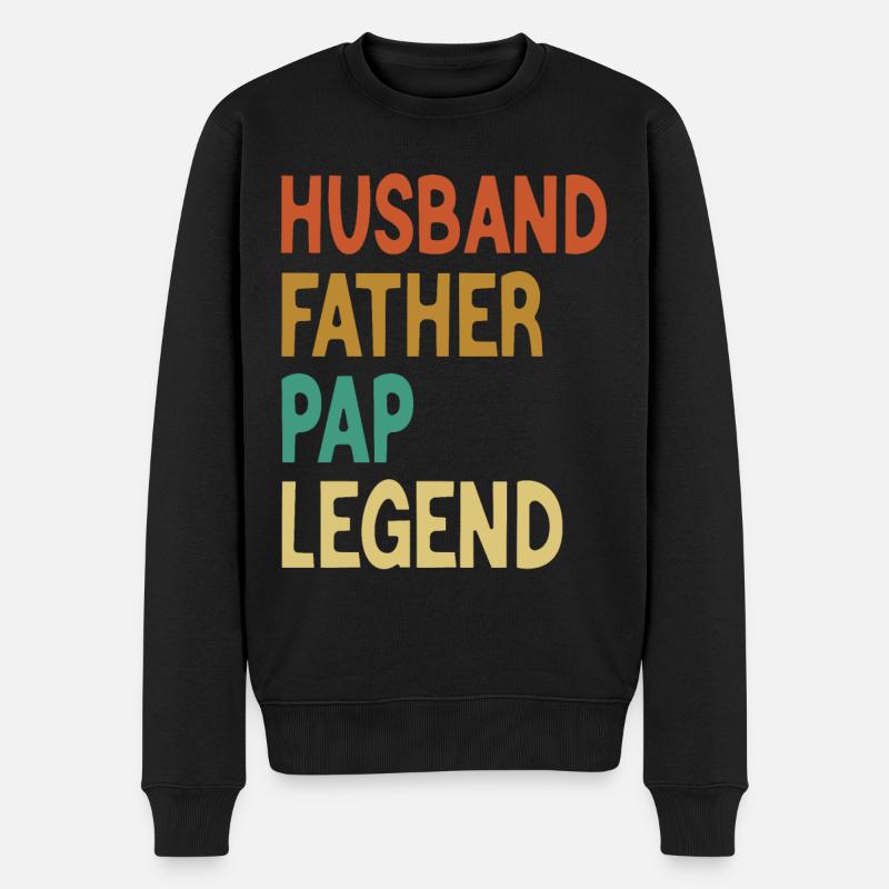 Ehemann Vater Papa Legende Vatertag - Männer Premium Bio Pullover - Schwarz