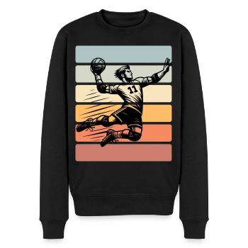 Handball Handballer - Männer Premium Bio Pullover - Schwarz - Vorne - Nico (187cm)