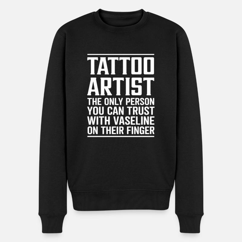 Ink Humor Funny Tattoo Artist Saying - Männer Premium Bio Pullover - Schwarz
